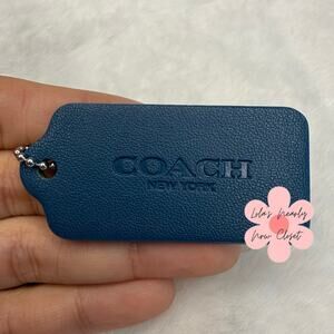 2" COACH Blue Fob Bag Charm Hang tag Hangtag